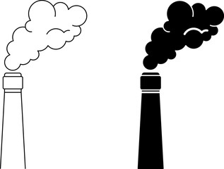 Flue gas stack icon set