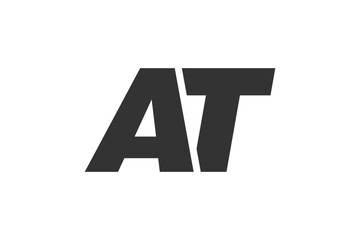 AT Techno Editable Font Logo For Corporate Branding. Bold, Futuristic Design With Unique Typographic Ideas. Minimal Custom Type And Dynamic Letter