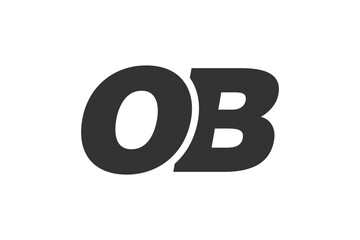 OB Techno Editable Font Logo For Corporate Branding. Bold, Futuristic Design With Unique Typographic Ideas. Minimal Custom Type And Dynamic Letter