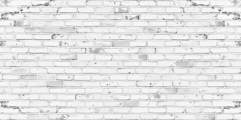 Obraz premium White grunge brick wall with weathered and distressed texture, perfect for urban backgrounds or industrial design projects, distressed, urban