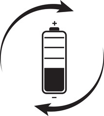 Illustration of a battery energy charging icon