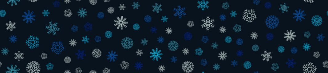 Winter seamless pattern with snowflakes