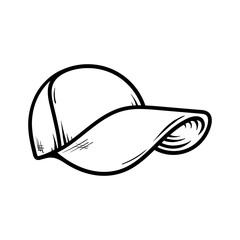 cap hat isolated drawing coloring line art style sketch classic vintage design illustration