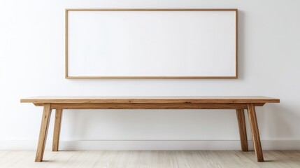 Minimalist Wooden Table with Blank Wall Space