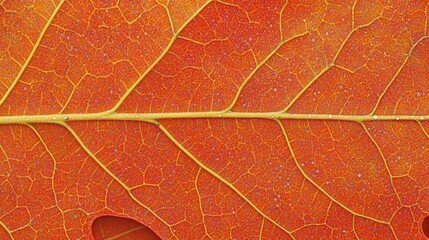 Obraz premium Close-Up of Vibrant Orange Leaf Texture