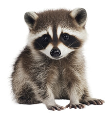 Fototapeta premium PNG Young raccoon on white background