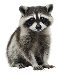Fototapeta premium PNG Cute raccoon sitting in a playful pose outdoors