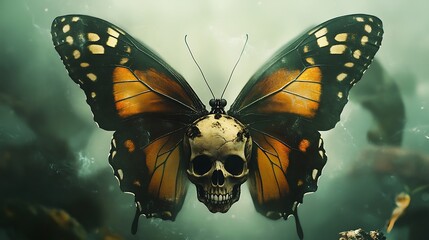 a butterfly with a skull  pattern on its wings