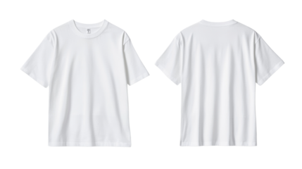 White T-shirt front and back transparent background