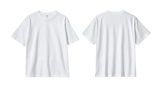 White T-shirt front and back transparent background