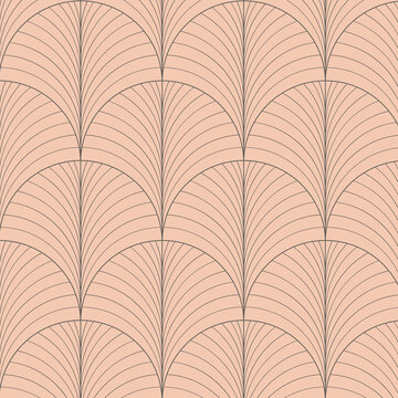 Pastel art deco seamless pattern. Abstract background art nouveau with geometric line vintage decorative elegant texture style. Design for wallpaper, banner, and card.
