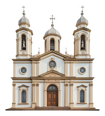 Obraz premium PNG Architectural beauty of a church with twin towers