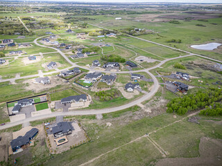 Aerial Drone View of Edgemont Estates South of Saskatoon, Saskatchewan