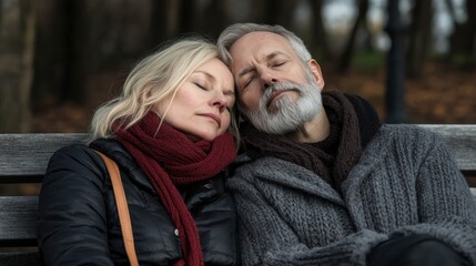Fototapeta premium Relaxing Moment of a Couple in Nature