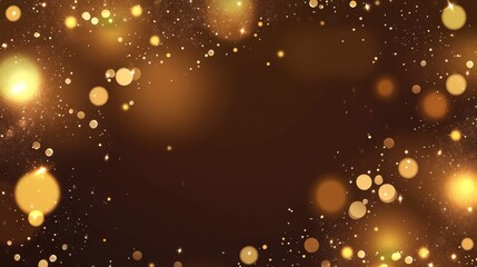 New Year's Eve fireworks background with gold lights and copy space, gold fireworks. Black background