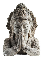 Obraz premium PNG Stone statue of a meditating figure