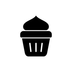 Cup cake icon vector. Cup cake sign and symbol