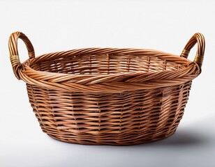 Fototapeta premium brown wicker basket isolated on transparent