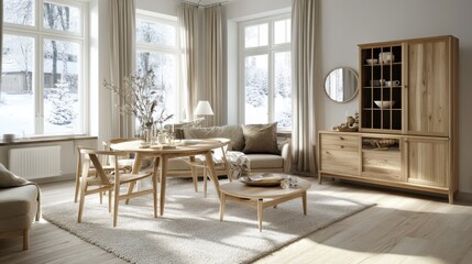 Modern Nordic Living Room with Natural Elements