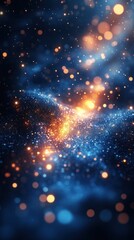 Fototapeta premium Abstract cosmic scene with glowing particles and vibrant colors.