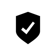 Shield check mark icon vector. Protection approve sign. Insurance icon