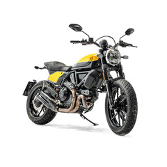 yellow motorcycle on a transparent background