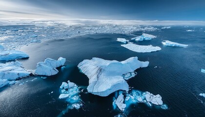 from above melting glaciers and floating icebergs reveal the stark consequences of gulf stream collapse in atlantic circulation highlighting urgent climate challenges ahead