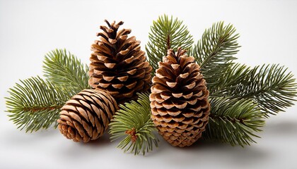 Fototapeta premium pine cones isolated on white background