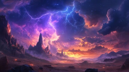 Breathtaking Stormy Landscape with Vibrant Colors