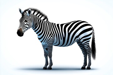 Obraz premium Minimalist zebra icon in solid black, set against a white background, clean and modern