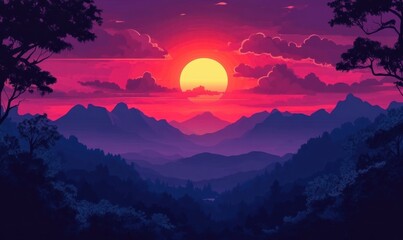 National park sunset wilderness landscape.