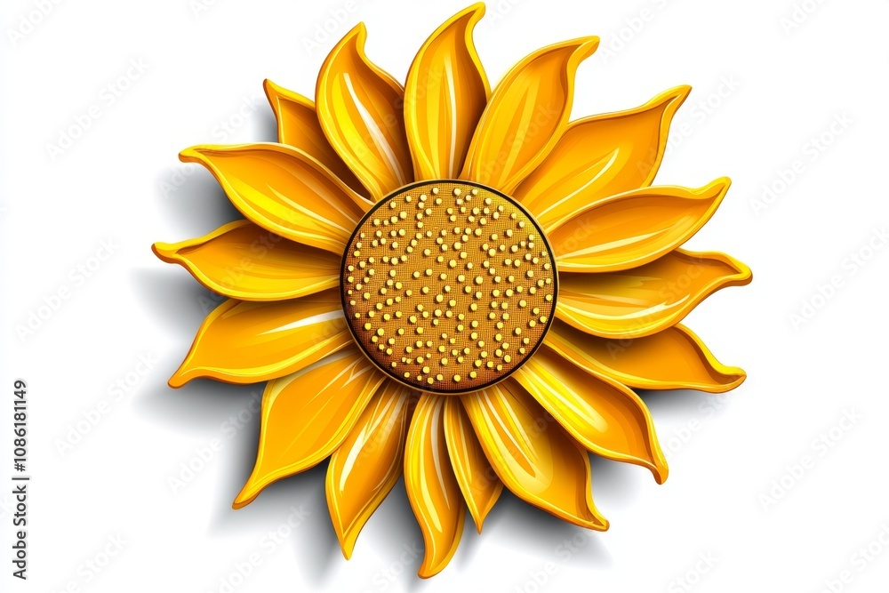 Poster plain yellow sun icon with rays, minimalist and cheerful design on a white background