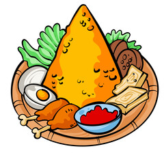 Indonesian ceremonial rice nasi tumpeng