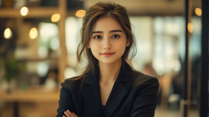Fototapeta premium Confident young Asian businesswoman portrait.
