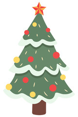 Christmas tree icon isolated on white background.