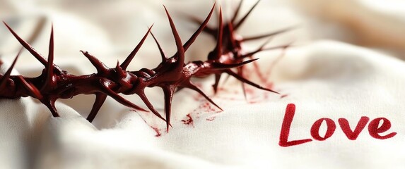 Crown of Thorns Symbolizing Jesus Christ's Sacrifice, Love, Suffering, and Resurrection during Passion Week and Lent