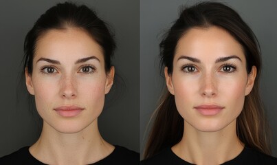 Rhinoplasty before and after the septum was corrected