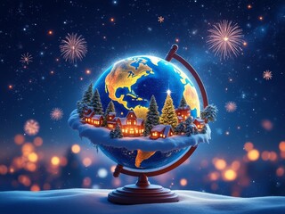snow globe with christmas tree