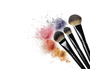 makeup brush and powder
