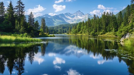 Mountain Lake Reflection Landscape