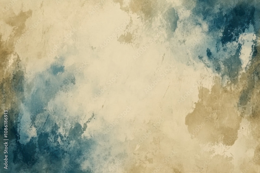 Aufkleber gentle watercolor textures display a harmonious blend of blue and beige, providing a calming backdro