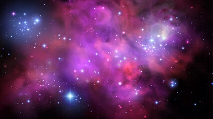 Naklejka premium Space vector background with realistic nebula and shining stars. Magic colorful galaxy with stardust