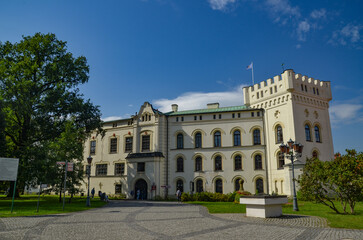 Obraz premium The Castle in Żywiec – a historic building located in the historic center of the city of Żywiec, erected around the fifteenth century, since 2005 the seat of the Municipal Museum in Żywiec.