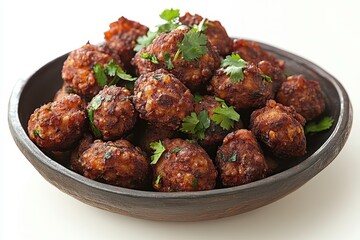 Muthiyas Garnished with Coriander in a Shallow Bowl