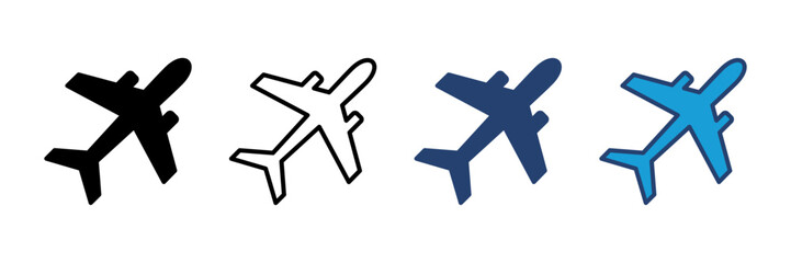 Obraz premium Plane icon vector. Airplane icon vector. Flight transport symbol. Travel illustration. Holiday symbol