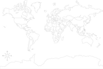 Fototapeta premium Vector world map political country map Geography cartography globe school supplies graphic design