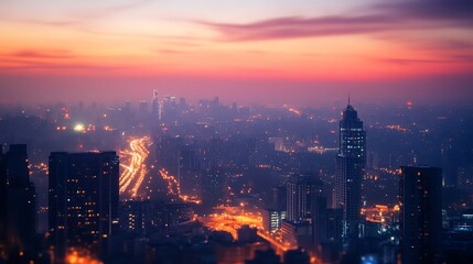 Fototapeta premium Cityscape at Sunrise