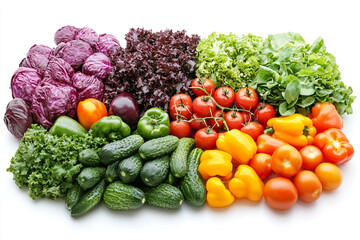 Assortment of fresh vegetables arranged attractively