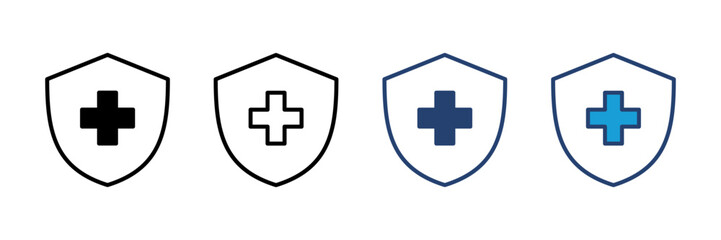 Health insurance icon vector. Insurance health document icon