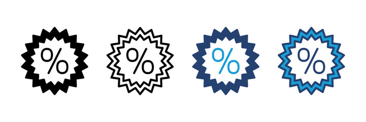 Discount icon vector. Discount tag icon.
